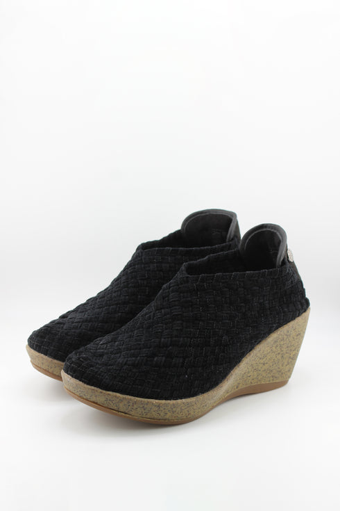 Bernie Mev Woven Elastic Wedge Ankle Shoe